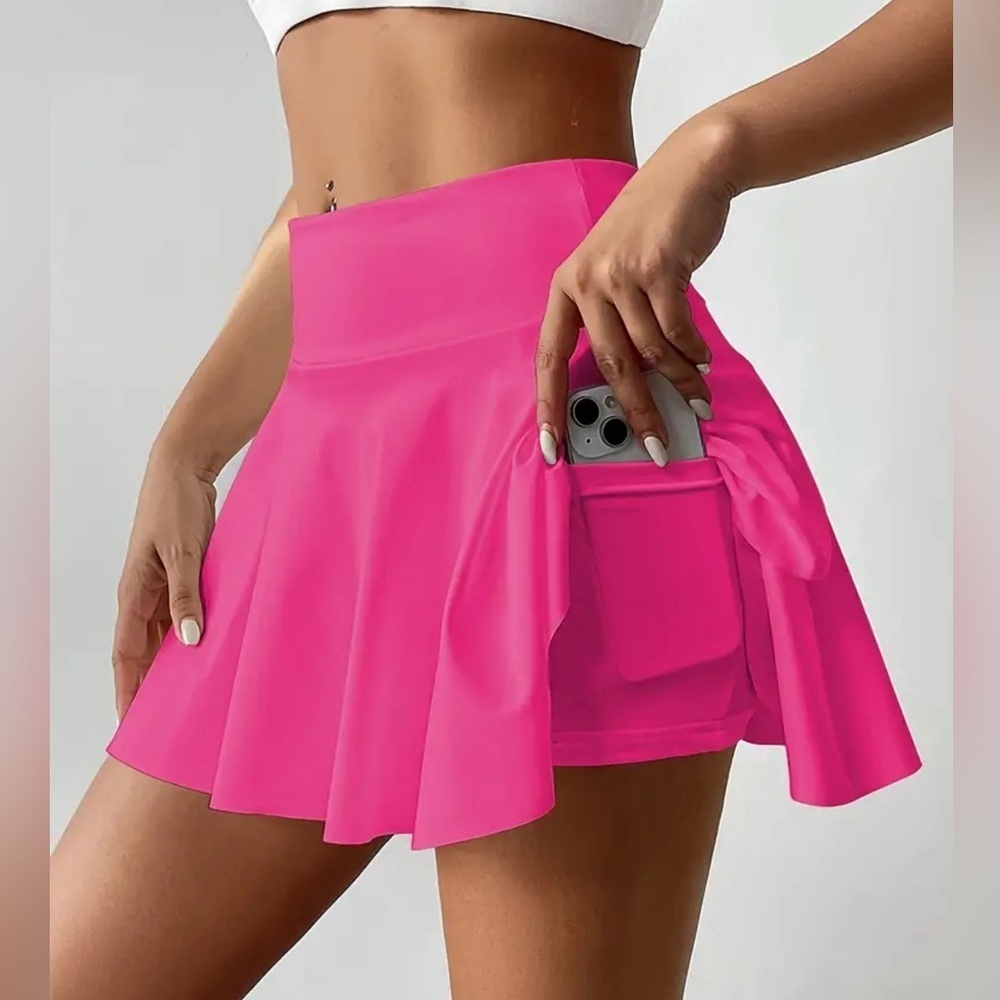 Travel Passions - Pink Sporty Skort Set with Pocket